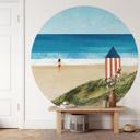 Ferie ved havet med udsigt over klitterne Fototapet - Rivers - Round - vliesetapet/selvklæbende non-