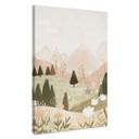 Canvasbillede pastel bjerglandskab med blomster - Treechild
