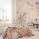 Fototapet blomster, blade blomstret natur, moderne i beige