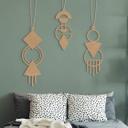 Decoración en madera Macramé - geométrico - MDF naturaleza