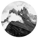Vinilo decorativo vista de los Alpes - paisaje montañoso de los Dolomitas