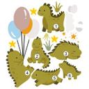 Muursticker Friendly Dino's