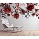 non-woven tapet Mural Roses fototapet Designwalls i hvid og rød 