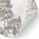 Muursticker bos met boslandschap in beige - Ms Tiff - Rond