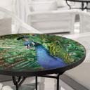 Plateau de table en verre rond - Paon
