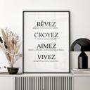 Póster Rêvez croyez aimez vivez