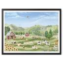 Póster para habitación infantil - Oliver Robins - Granja colorida con animalitos