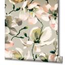 tapet, non-woven blomstertapet Flora beige, hvid