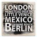 Cuadro de madera Londres - México - Berlín - 40x41,5 cm