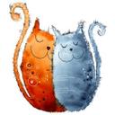 Muursticker Hagenmeyer - Cats in Love