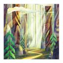 Póster de tela Bosque encantado a la luz - DigitalArtsi