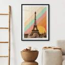 Póster Bodart - Torre Eiffel retro con arco iris
