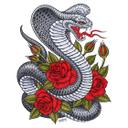 Miami Ink cobra mural de ventana con rosas