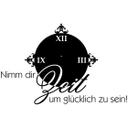 Wallsticker Nimm dir Zeit Wanduhr - 140x90 cm
