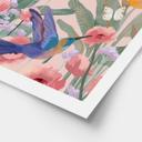 Plakat To kolibrier i den farverige blomstereng - Goed Blauw