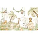 Fotomural de la guardería Oliver Robins - simpáticos animales bajo palmeras