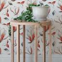 Tapet med mønster - illustrerede blomster - rød