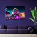 Canvas print neon løve natur abstraktion