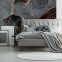 Abstrakt Fototapet sort grå guld - Ikke-vævet tapet 3,75 m x 2,50 m moderne