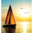 Papier peint photo Voilier au coucher du soleil - 240x260 cm