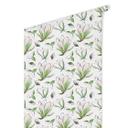 Tapet med mønster - illustrerede blomster - grøn