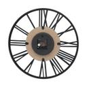 Design vægur Wood & Steel med valnøddetræslook og romertal Ø40 cm
