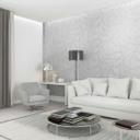 Papel pintado no tejido en blanco 3D look ondas gráfico moderno