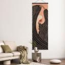 Póster de tela mujer con vestido negro a rayas - Müller - Panorama