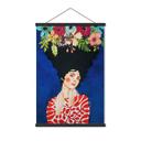 Póster de tela mujer con flores en el pelo - Hülya