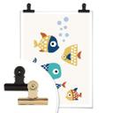 Póster Kubistika - Peces de colores