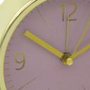 Wecker in Gold-Optik mit Rosa - Rund Ø11 cm