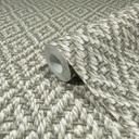 non-woven tapet i 3D flettet diamantmønster beige, grå tekstil look