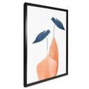 Póster Hojas de Monstera en dos jarrones color albaricoque - Kubistika