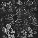 Non-woven tapet - Mickey Chalkboard - 120 x 200 cm