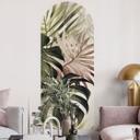 Wallsticker rundbue vægpanel tropiske blade boho - Haase - smal