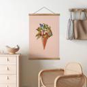 Póster de tela Frida Floral Studio - Cucurucho de helado floral