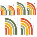 Wallsticker retro halvbue | regnbuefarver