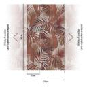 Fotomural naturaleza de hojas de palmera rojas de la selva para la sala de estar