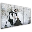 3 stykke lærredstryk, Banksy Maid Street Art