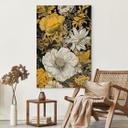 Cuadro lienzo Flores - Esplendor de flores en ocre - Jaszke