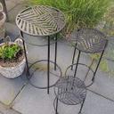 Blumentreppe Beistelltisch Gartendeko Rund 3er-Set