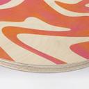 Cuadro de madera Ondas abstractas en naranja-rosa - Bloom - Redondo