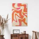 Cuadro de madera Ondas abstractas en naranja-rosa - Bloom