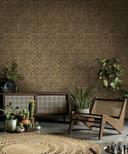 non-woven tapet i 3D vævet look træ brun 3D look