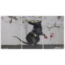 3 stykke lærredstryk, Banksy Street Art Rat