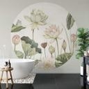 Fototapet - Rundt Sir Edward - Vandlilje-idyl i pastel - vliesetapet/selvklæbende non-woven tapet