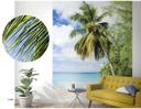 Palmetræ på stranden tapet Fototapet Grøn, Blå, Blomster 2,70 x 2,12 m