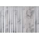 Marmoreret tapet med gardin med stribeeffekt - elegant non-woven tapet i gråt