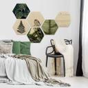 Hexagon hout - klein vogeltje