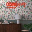 COSMOPOLITAN blomsterdesign tapet hvid grøn pink botanisk Ikke-vævet tapet blomster